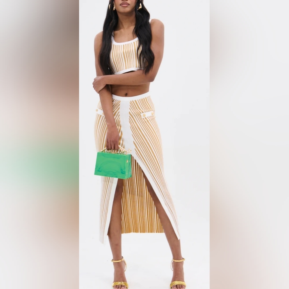AKIRA SWEATER BRALETTE AND SKIRT